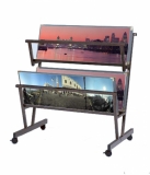 Double Panoramic Poster Browser Display Stand With 15 Classic Sleeves 15 x 42 Inch