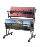 Double Panoramic Poster Browser Display Stand With 15 Classic Sleeves 15 x 40 Inch