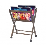 Wood Poster Browser Display Stand With 15 Classic Sleeves 19 x 24 Inch