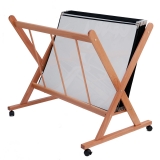 Wood Poster Browser Display Stand With 15 Classic Sleeves 30 x 42 Inch