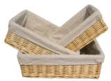 Lined Rectangular Packaging Trays Buff Willow Set Of 3
