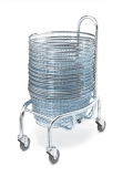 Mobile Basket Stacker For Oval Shopping Baskets