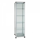 Full Glass Narrow Display Showcase With Spotlights