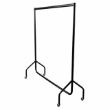 Clothes Rail 4FT Wide Black with 2 Inch Castors