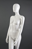 White Gloss Female Mannequin - Hands at Side, Straight Stance