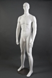 White Matt Male Mannequin - Hands at Side, Head off Centre