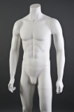 Male Headless White Matt Mannequin - Hands at Side - Straight Pose