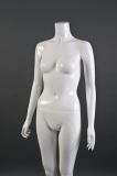 Female Headless White Gloss / White Matt Mannequin - Hands by Side