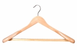 Broad Shaped Wooden Suit Hangers With or Without Centre Bar (Box of 50)