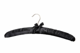 Black Shaped Satin Covered Padded Hangers (Box of 100)
