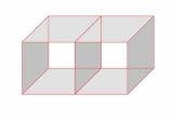Two Squares Glass Cube with Fittings Small Panes (288mm x 288mm)