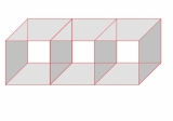 Three Squares-Glass Cube with Fittings Small Panes (288mm x 288mm)