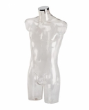 Clear Male Bust Form Without Stand