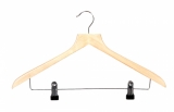 Shaped Wooden Suit Hangers With Clips 44.5cm (Box of 100)