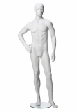 White Matt Male Mannequin - One Hand on Hip (Right)