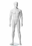 White Matt Male Mannequin - Hands at Side, Head Facing Forwards