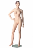 Right Hand on Hip 2 Female Mannequin,(White Matt/Natural with Make up)