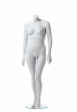 Plus Size Female Mannequin, Hands at Side,Headless (White Matt)
