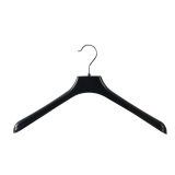 Black Plastic Jacket Hangers No Centre Bar 42cm
