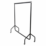 Clothes Rail 3FT Wide Black/Chrome Top with 2 Inch Castors