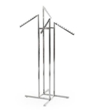 Four Sloping Ball Arms Mechandising Clothing Rail