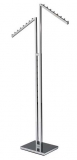 Adjustable Two Sloping Arm Merchandising Clothing Rail