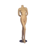 Female Headless Flesh Tone Mannequin - Arms Behind - Right Leg Bent Forward
