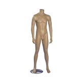 Male Headless Flesh Tone Mannequin - Hands at Side - Straight Pose