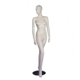 White Matt Female Mannequin - Hands at Side, Head Off Centre