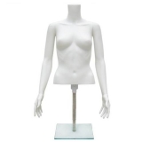Female Plastic Half Bust With Glass Stand
