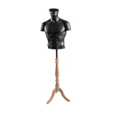 Male Body Form - Black Granite Finish - Stand Included