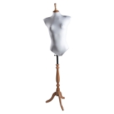 Female Dressmakers Mannequin For Lingerie White Jersey With Natural or Black Wooden Stand