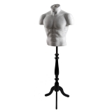 Male Body Form - White or White Painted Granite Finish - Stand Included