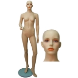 Bald Female FleshTone Mannequin - Hands at Side