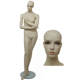 Bald Female FleshTone Mannequin - Arms Bent