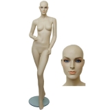 Bald Female FleshTone Mannequin - Hands at Side