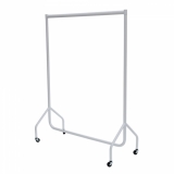 Junior Clothes Rail White Gloss with 2 Inch Castors