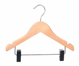 Wooden Child Wishbone Hangers With Clips 28cm (Box of 50)