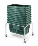 Mobile Basket Stacker For Wire Or Plastic Baskets