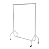 Clothes Rail 3FT Wide White Gloss with 2 Inch Castors