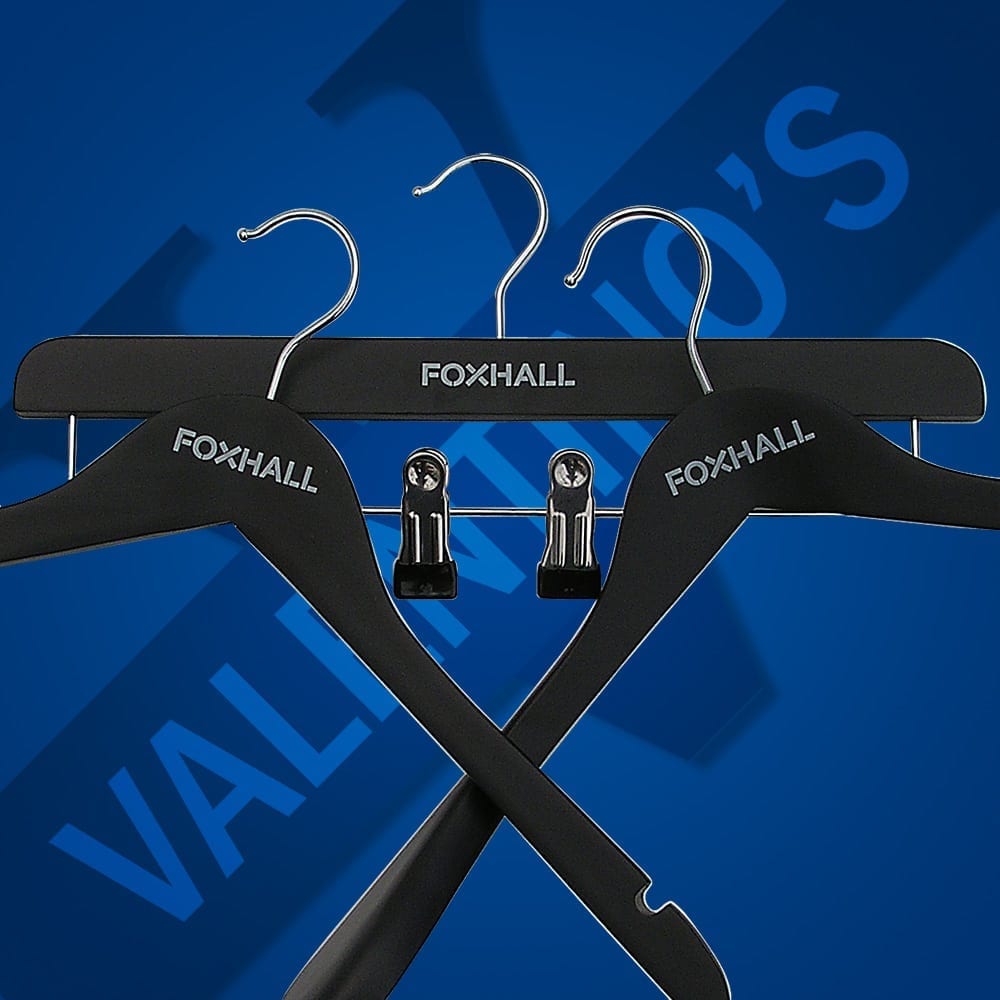 Printed Coat Hangers with Logo Foxhall Custom Hangers