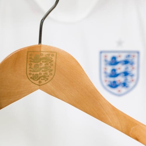 personalised coat hangers for the England squad