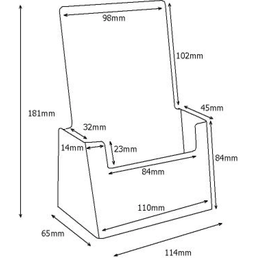 1/3rd A4/DL Single Pocket Portrait Leaflet Holder 60102