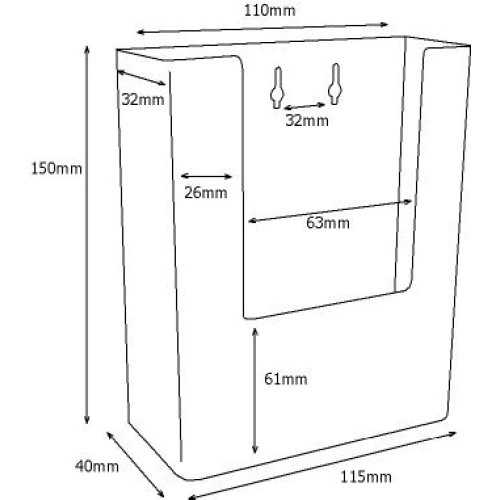 1/3rd A4/DL Single Pocket Portrait Leaflet Holder 61101