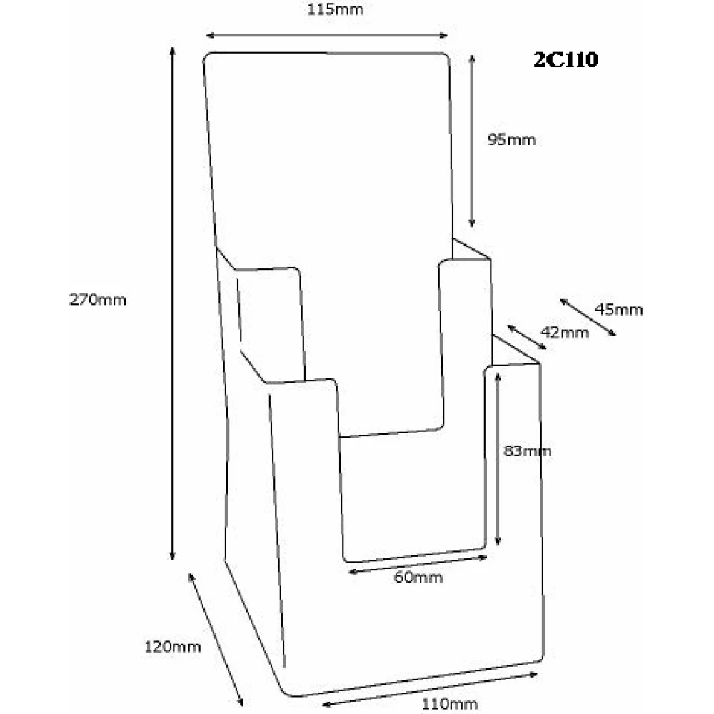 1/3rd A4/DL Two Pocket Portrait Leaflet Holder 60101