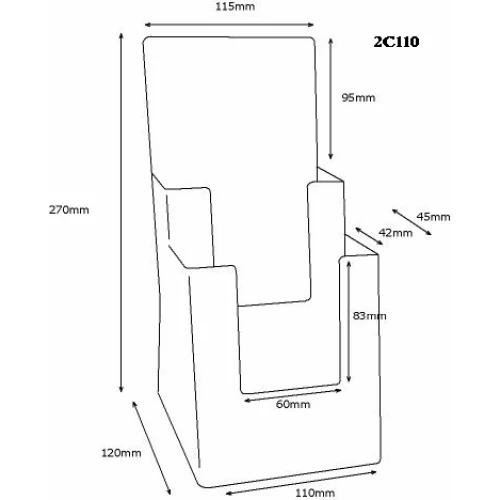 1/3rd A4/DL Two Pocket Portrait Leaflet Holder 60101