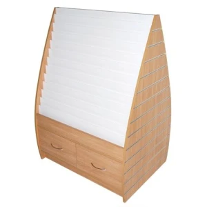 12 Tier Wooden Card and Gift Wrap Display With Drawers