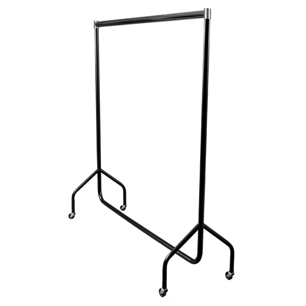 4ft Black & Chrome Clothes Rail 20006