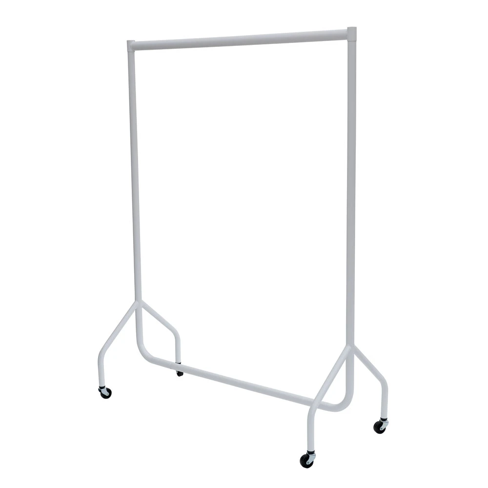 4ft White Gloss Clothes Rail 20074