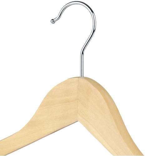 Angled Wooden Coat Hanger With Notches 44cm (Box of 100) - 52035